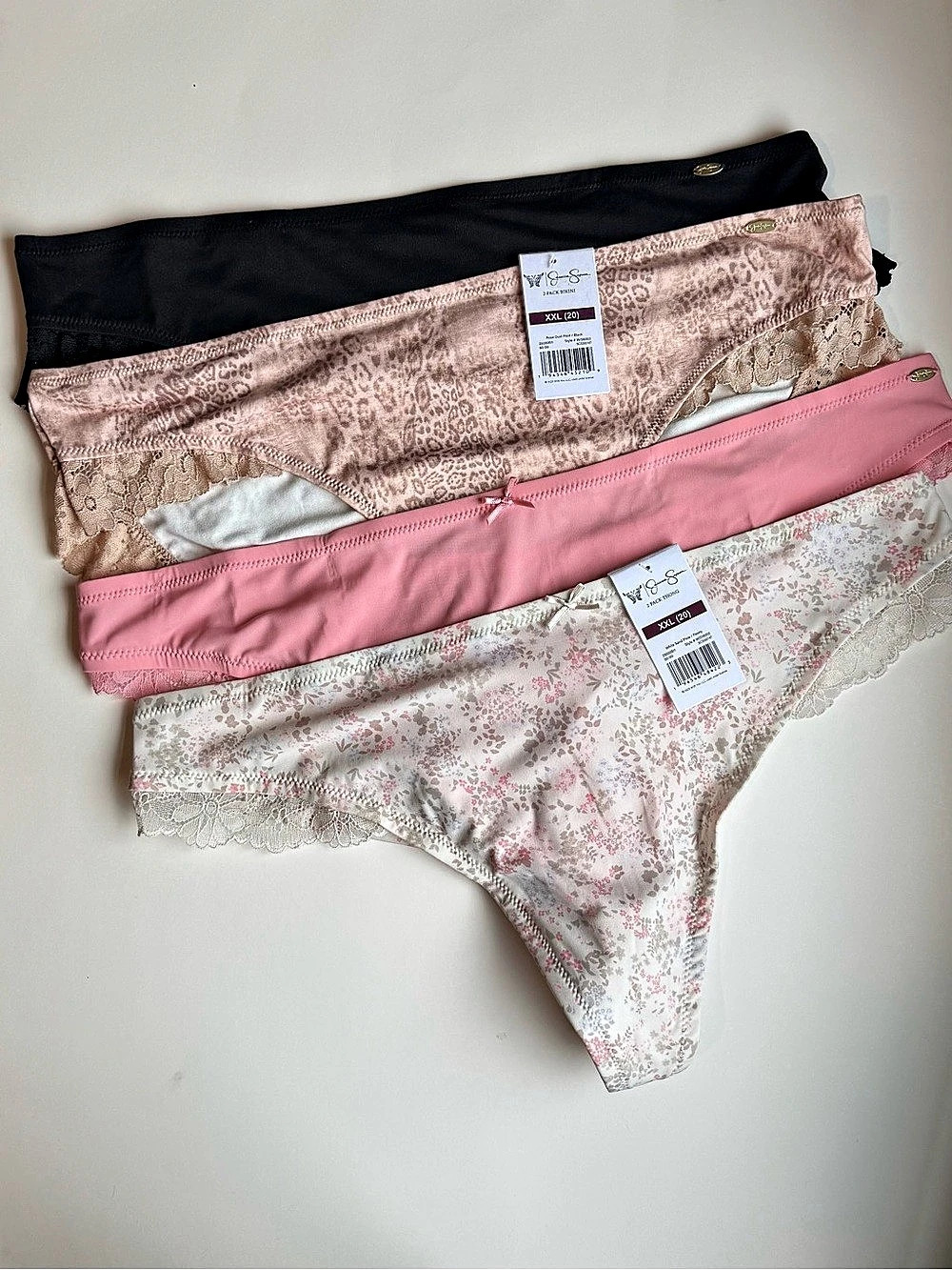 NWT Jessica Simpson 4-Piece Panty Lot Size XXL (20) Bikinis & Floral Thong